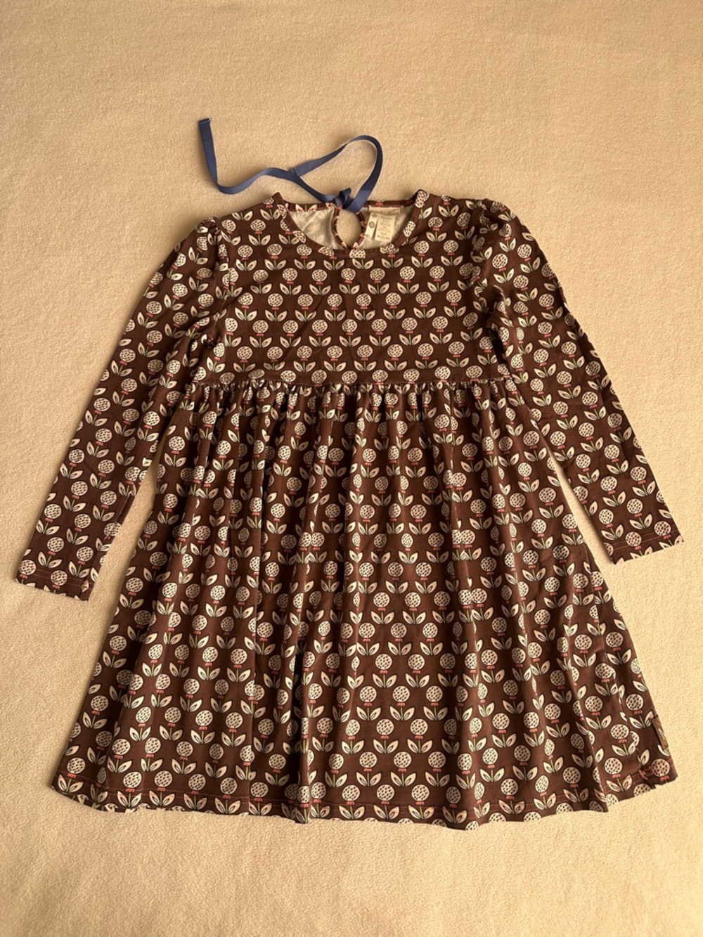 Matilda Jane Brown Floral-Print Long Sleeve Dress
